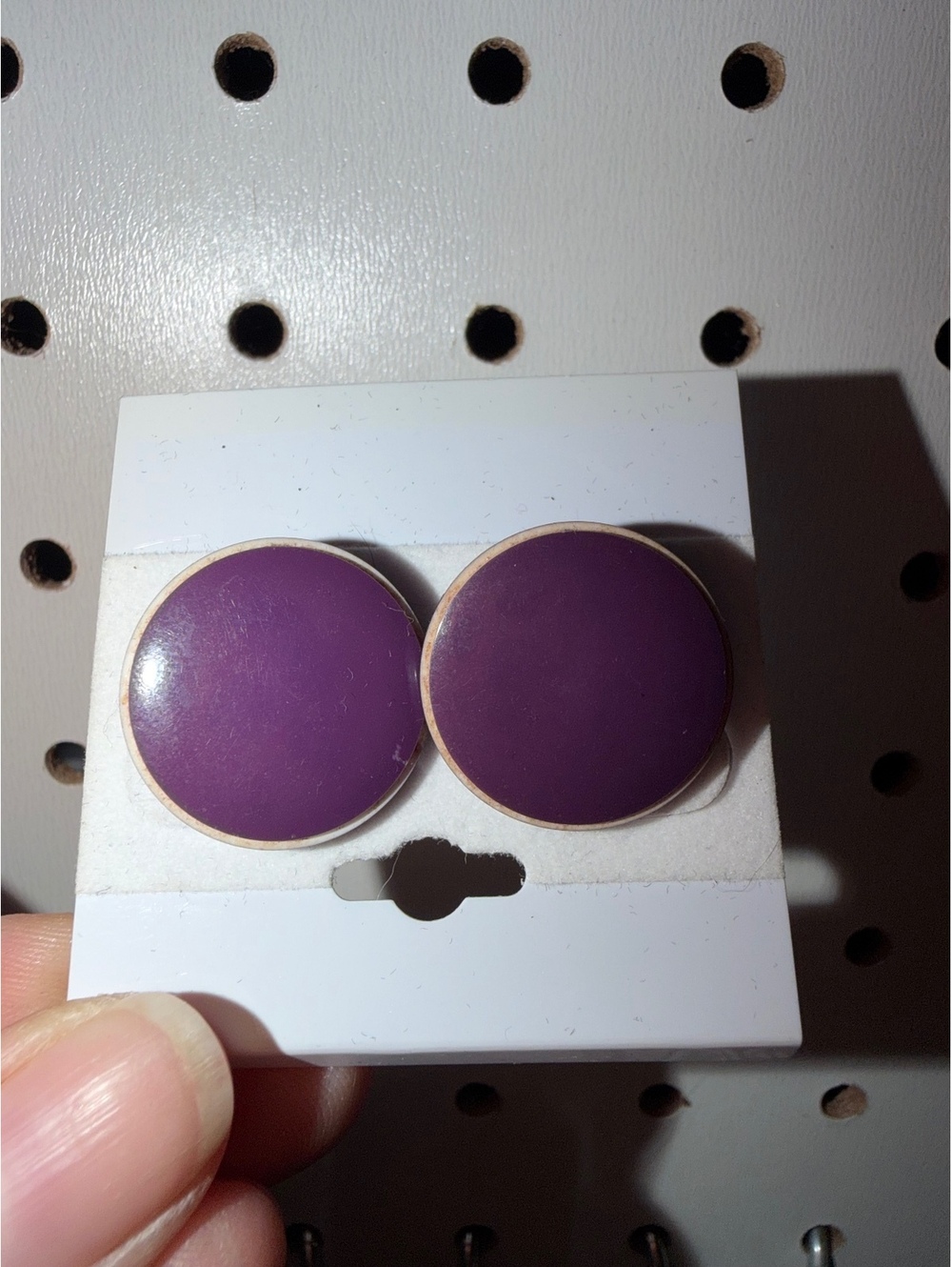 Vintage Purple Round Earrings with Retro Vibe